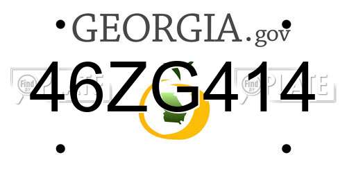 46ZG414 Georgia License Plate