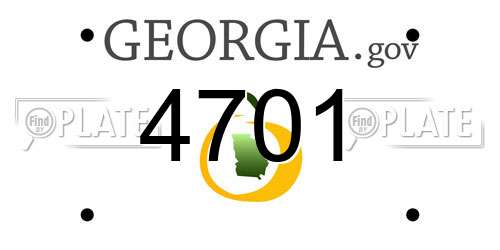 4701 Georgia License Plate