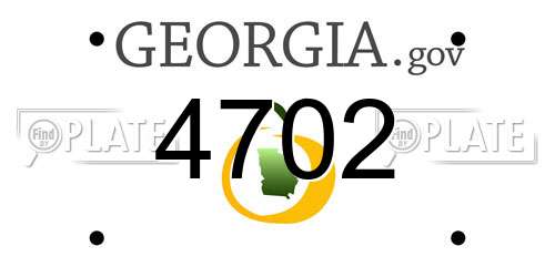 4702 Georgia License Plate