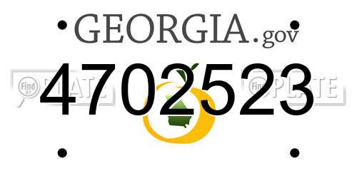 4702523 Georgia License Plate