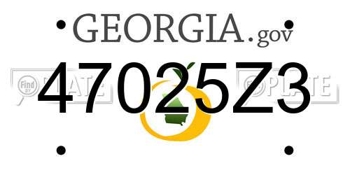 47025Z3 Georgia License Plate