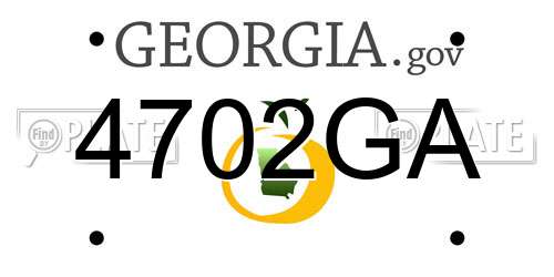 4702GA Georgia License Plate