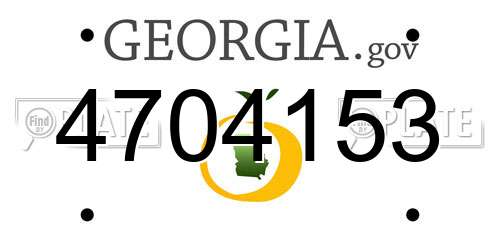 4704153 Georgia License Plate