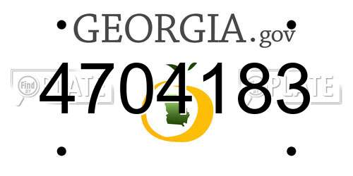 4704183 Georgia License Plate