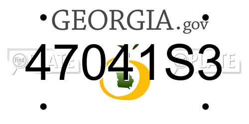47041S3 Georgia License Plate