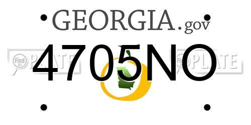 4705NO Georgia License Plate