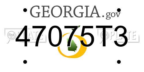 47075T3 Georgia License Plate