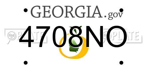 4708NO Georgia License Plate