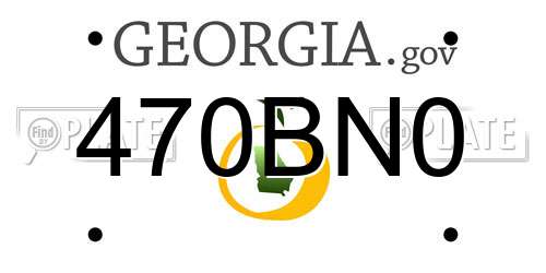 470BN0 Georgia License Plate