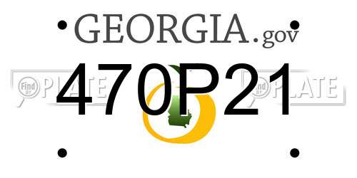 470P21 Georgia License Plate