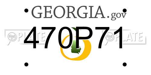 470P71 Georgia License Plate