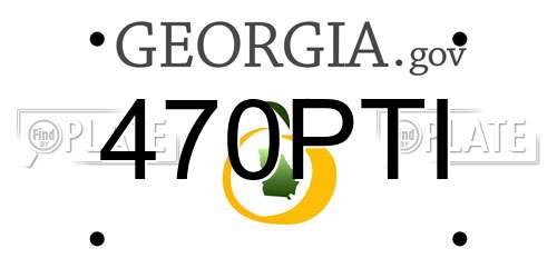 470PTI Georgia License Plate
