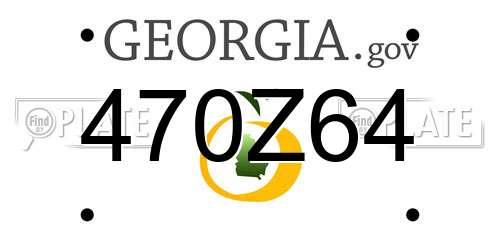 470Z64 Georgia License Plate