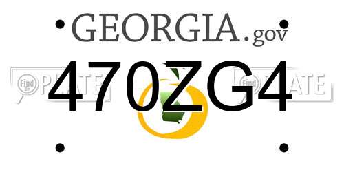 470ZG4 Georgia License Plate
