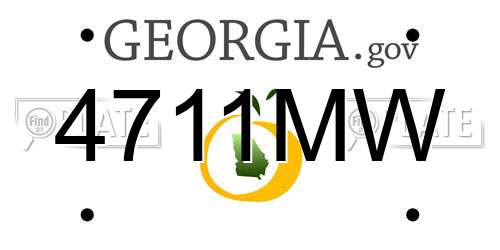 4711MW Georgia License Plate