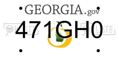 471GH0 Georgia License Plate