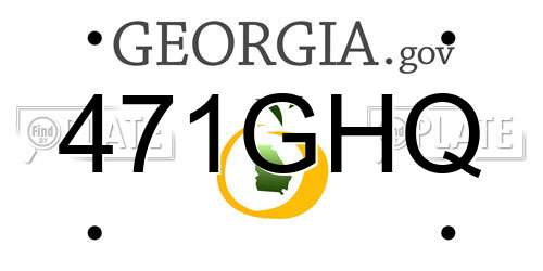 471GHQ Georgia License Plate