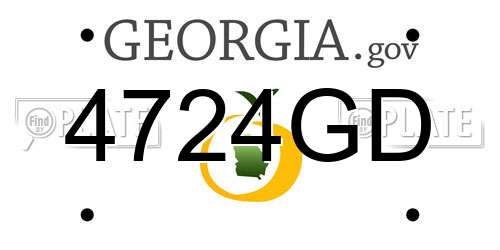 4724GD Georgia License Plate