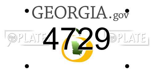 4729 Georgia License Plate