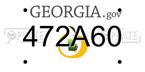 472A60 Georgia License Plate