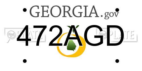 472AGD Georgia License Plate