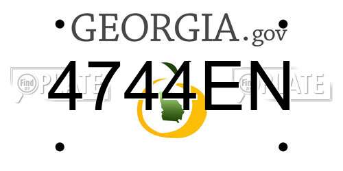 4744EN Georgia License Plate