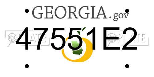 47551E2 Georgia License Plate