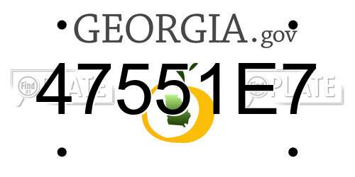 47551E7 Georgia License Plate