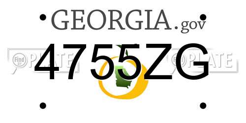 4755ZG Georgia License Plate