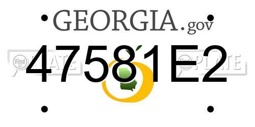 47581E2 Georgia License Plate