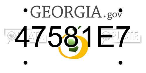 47581E7 Georgia License Plate