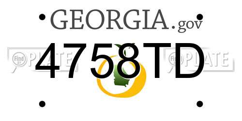 4758TD Georgia License Plate