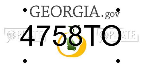 4758TO Georgia License Plate