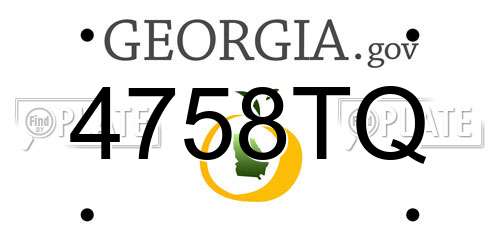 4758TQ Georgia License Plate