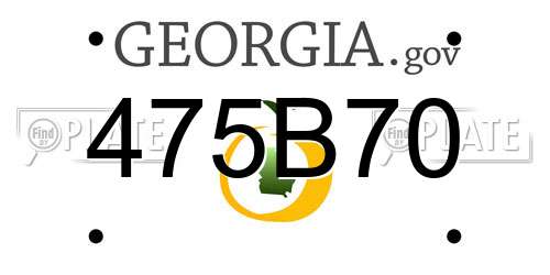 475B70 Georgia License Plate