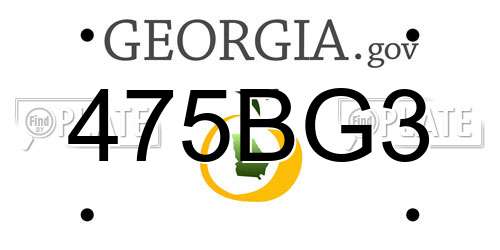 475BG3 Georgia License Plate