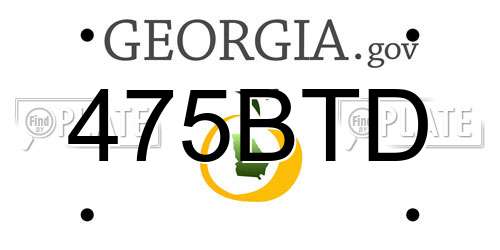 475BTD Georgia License Plate