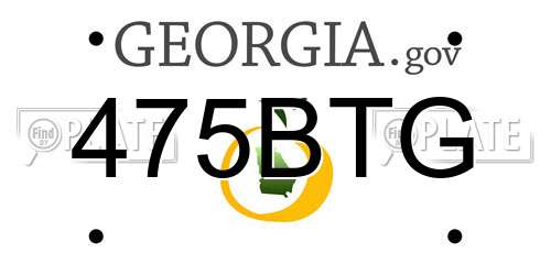 475BTG Georgia License Plate