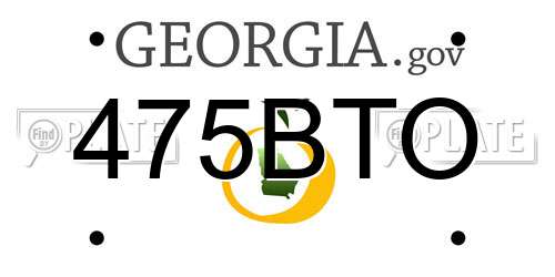 475BTO Georgia License Plate