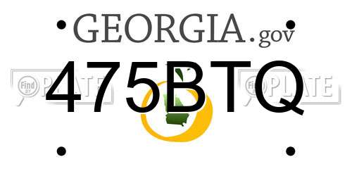475BTQ Georgia License Plate