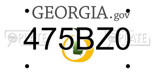 475BZ0 Georgia License Plate