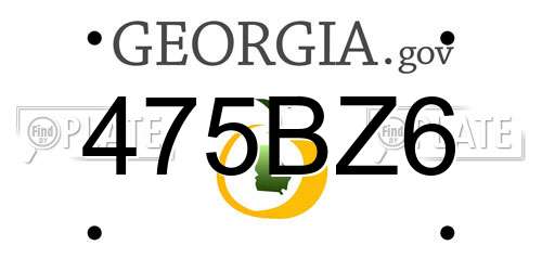 475BZ6 Georgia License Plate