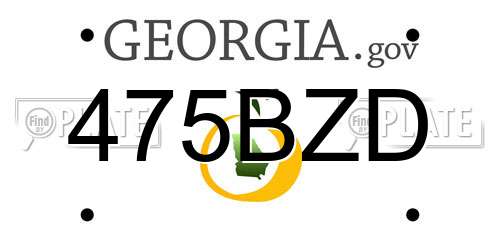 475BZD Georgia License Plate