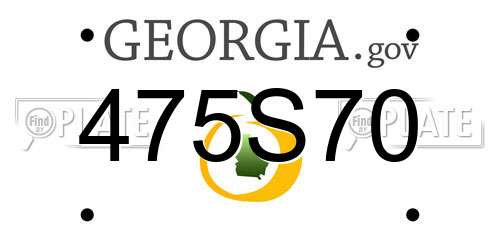 475S70 Georgia License Plate