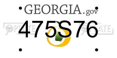 475S76 Georgia License Plate
