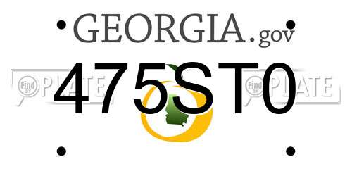 475ST0 Georgia License Plate