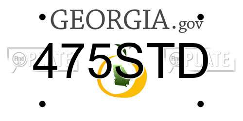 475STD Georgia License Plate