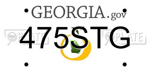 475STG Georgia License Plate