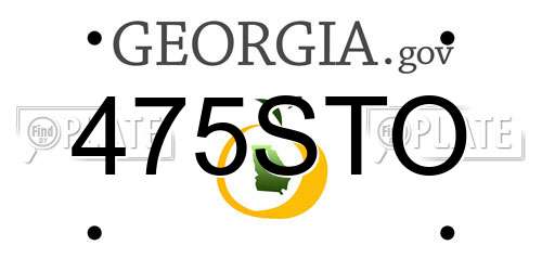 475STO Georgia License Plate