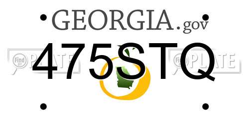 475STQ Georgia License Plate